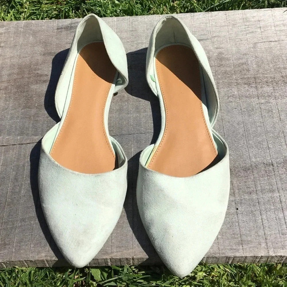 F21 Mint Green D’Orsay Ballet Flats Shoes Loafers - Picture 6 of 9